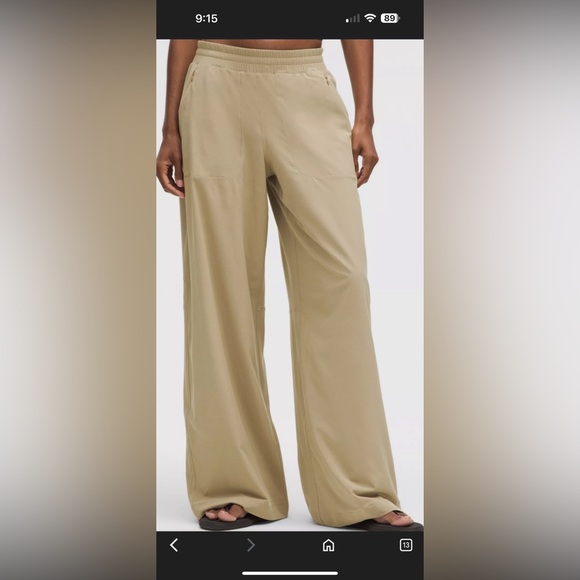 Lululemon NWT Softstreme High-Rise Wide-Leg Pique Pant *Regular Sheer Oak